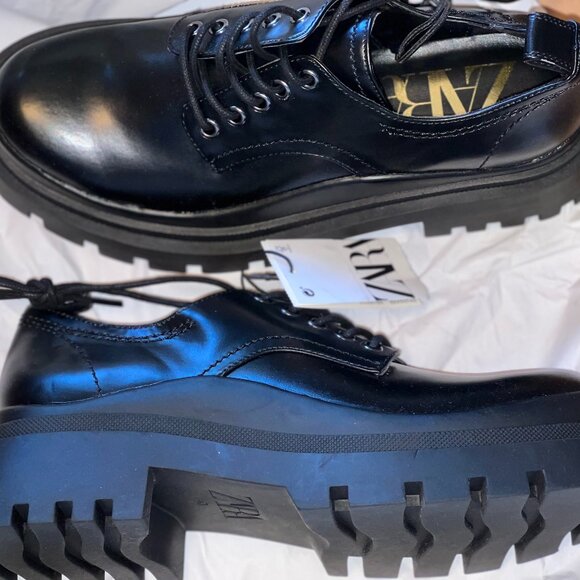 ZARA Black Chunky Sole Oxford - SZ 9/SZ 40!! - Picture 4 of 5